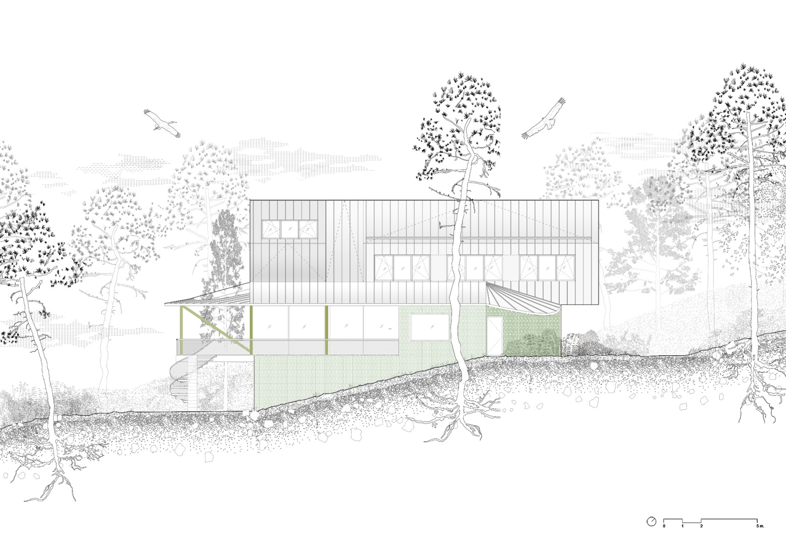Alzado. «Camp-Alliances. Untanking Housing» por Ignacio G. Galán, Álvaro M. Fidalgo, Arantza Ozaeta. 