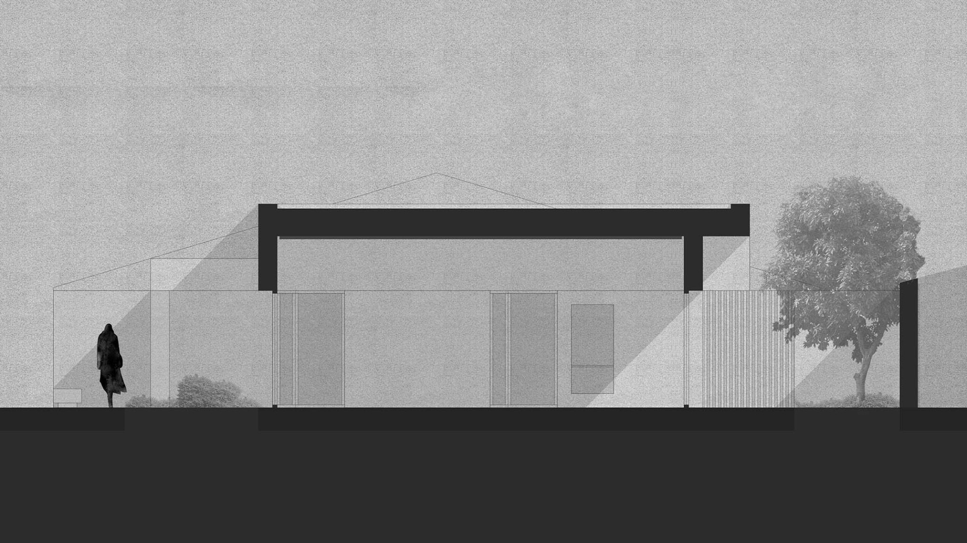 Elevation. School in Aguas Nuevas by Iterare architects.