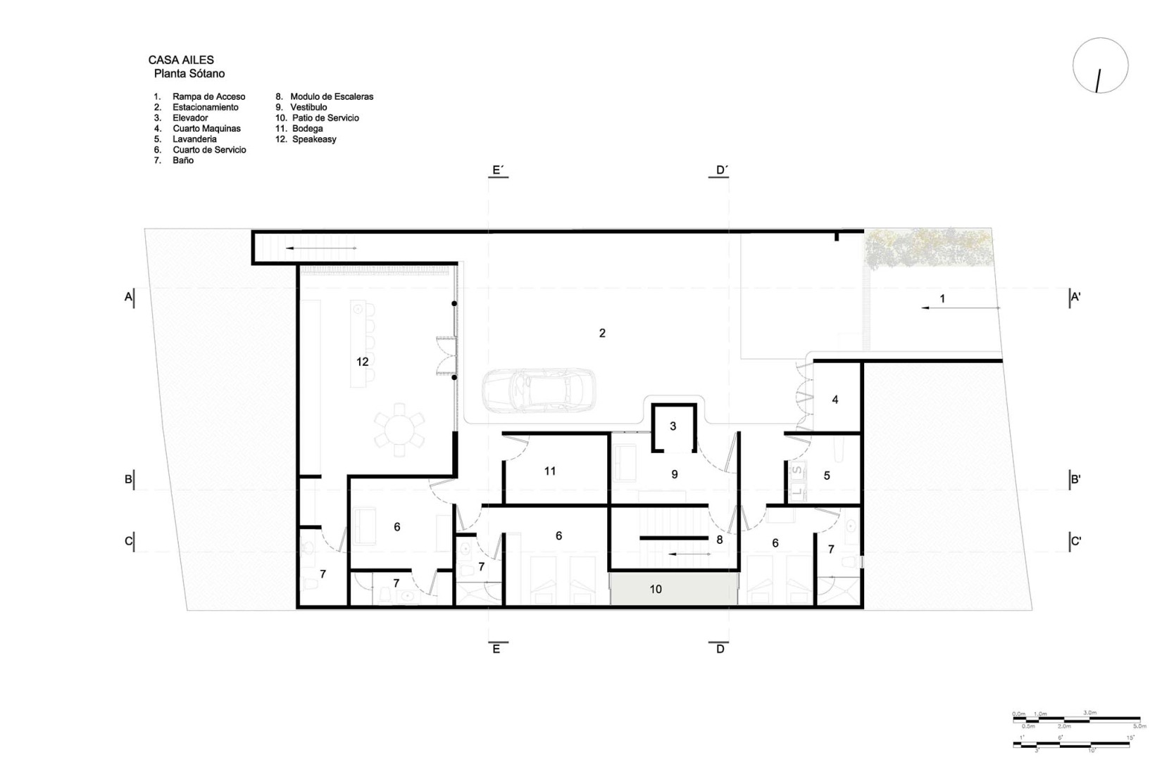 Basement floor plan. Ailes house by Jaime Guzmán Creative Group.