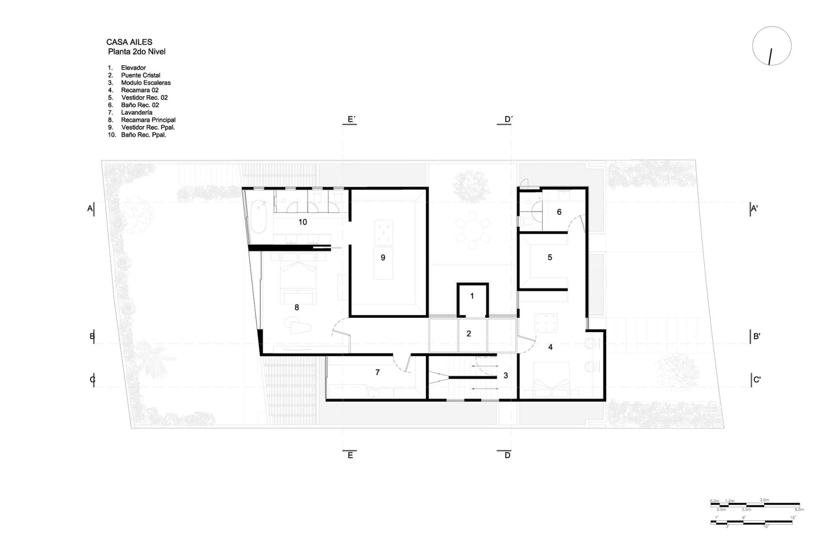 Second floor plan. Ailes house by Jaime Guzmán Creative Group.
