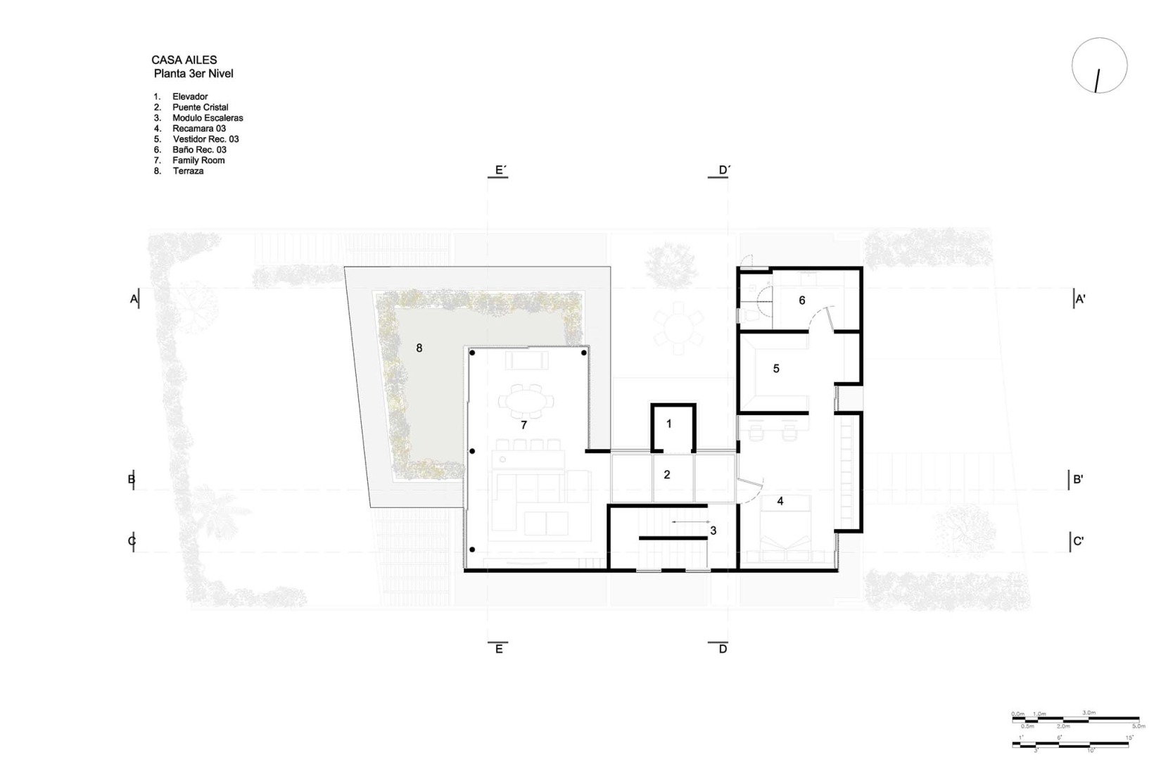 Third floor plan. Ailes house by Jaime Guzmán Creative Group.