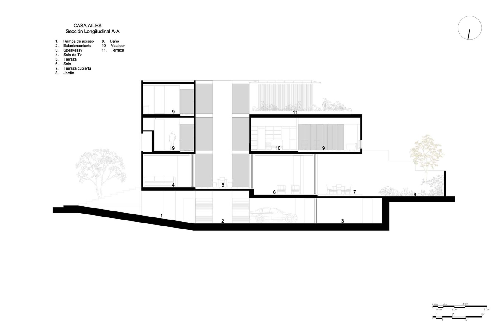 Section. Ailes house by Jaime Guzmán Creative Group.