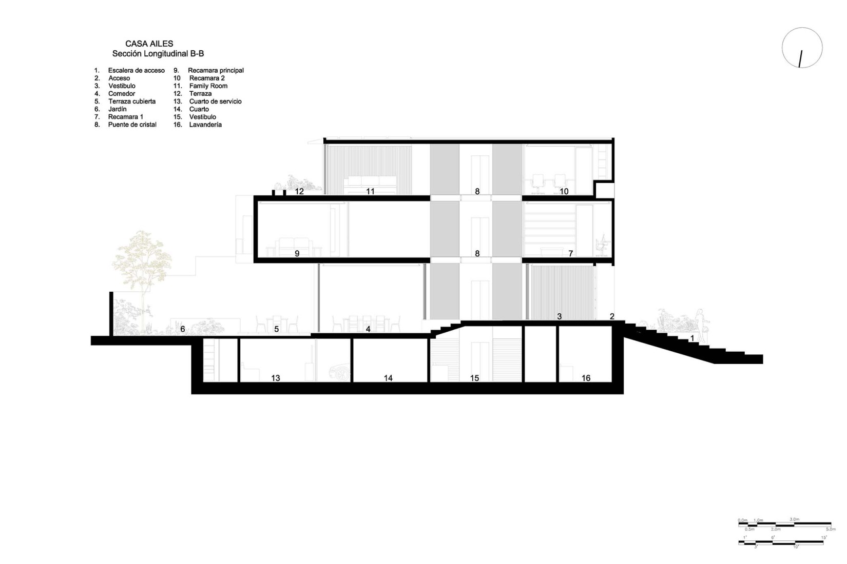 Section. Ailes house by Jaime Guzmán Creative Group.
