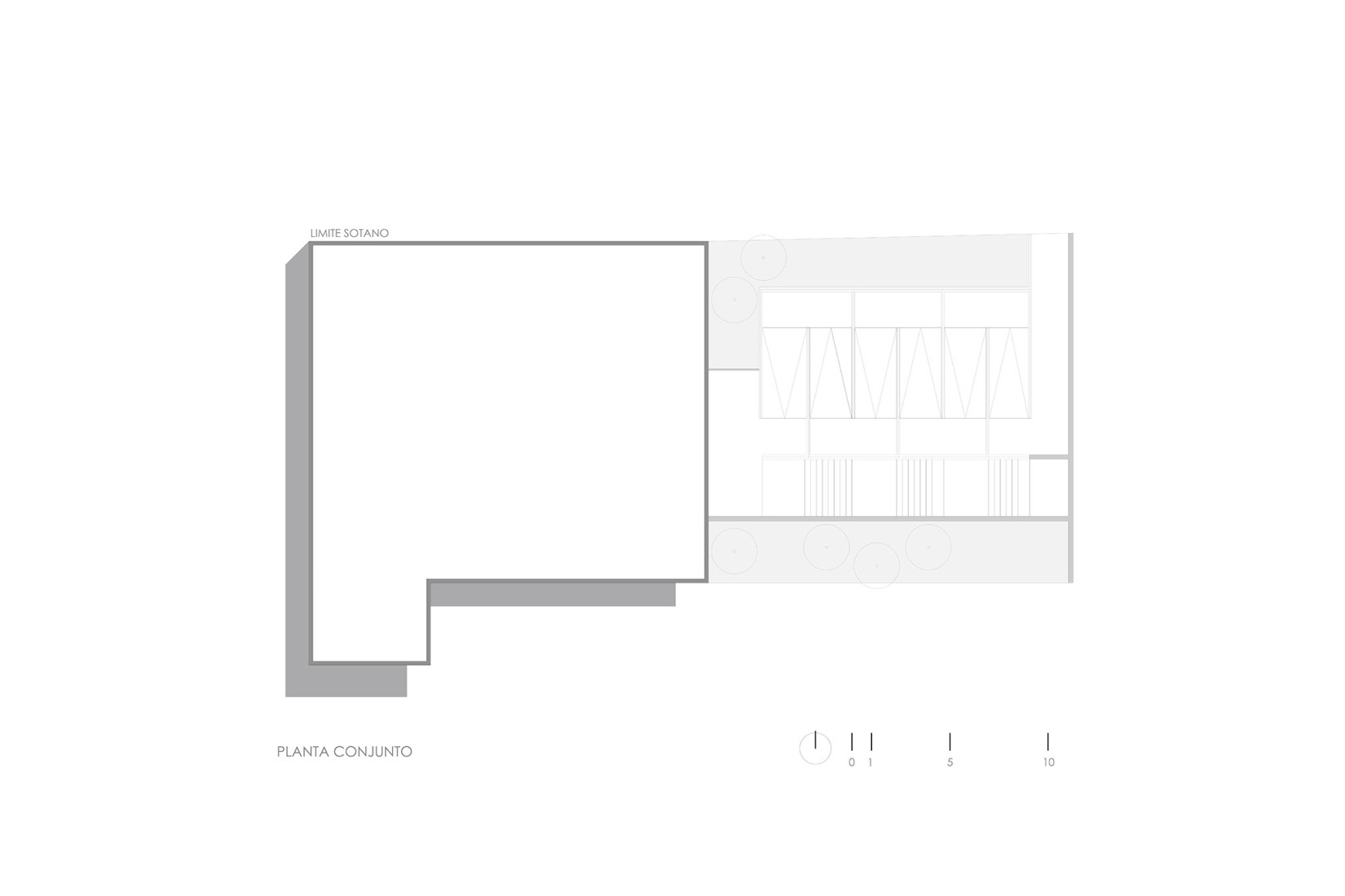 Plano de situación. «Cafetería Hundida» por Jonathan Corral Arquitectos. 