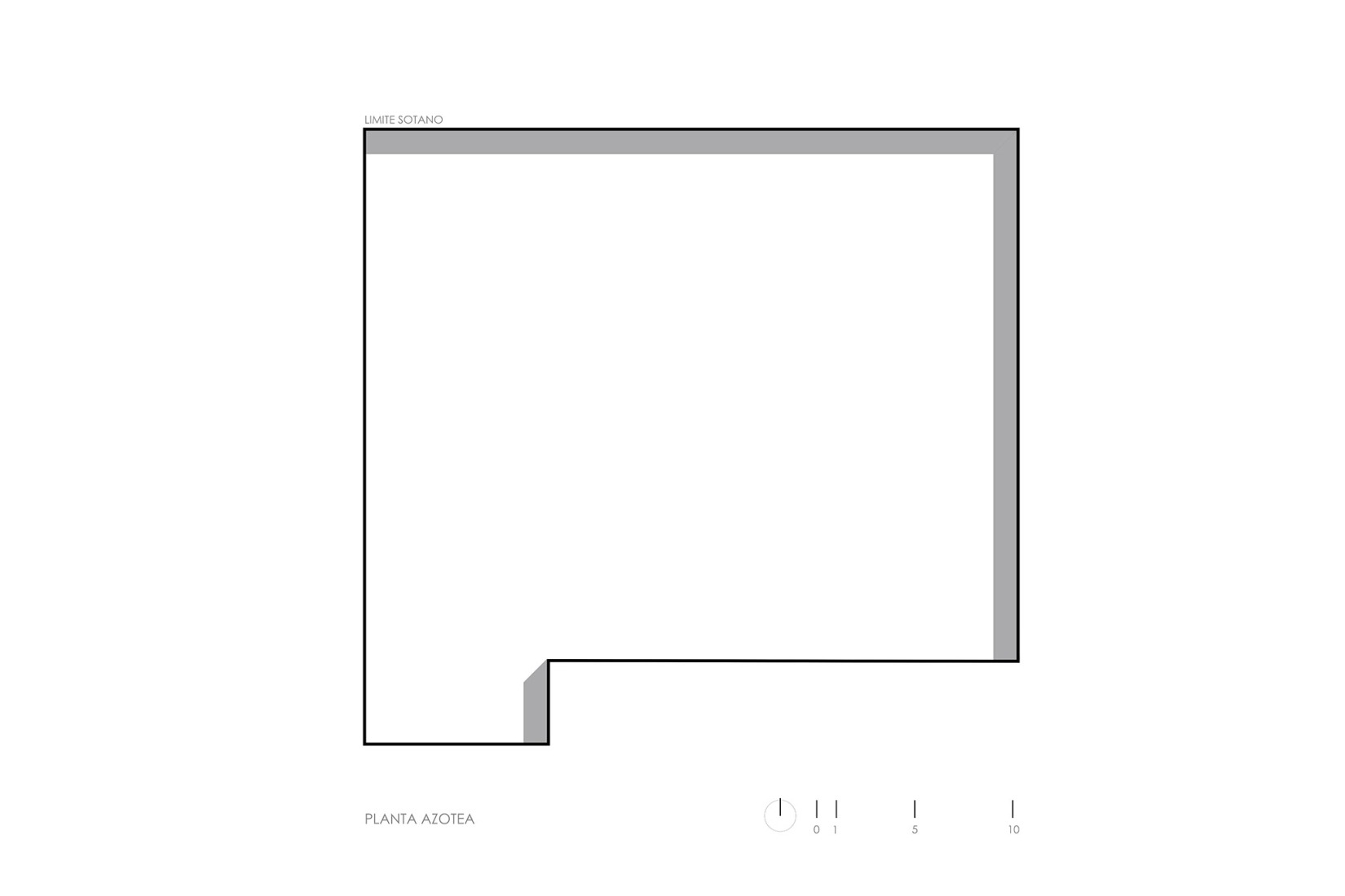 Plano de planta de cubierta. «Cafetería Hundida» por Jonathan Corral Arquitectos.  