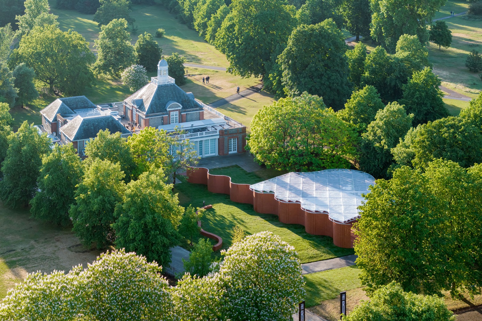 Overview. A serpentine by LANZA atelier. Serpentine Pavilion 2026. Photograph by Iwan Baan.