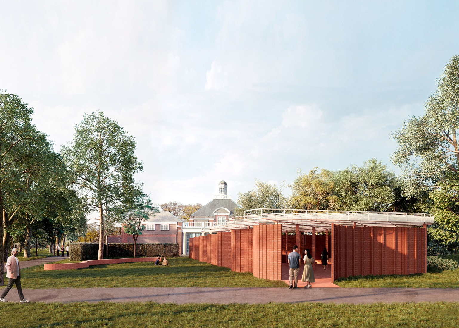 Rendering. Serpentine Pavilion 2026: A serpentine, designed by Isabel Abascal and Alessandro Arienzo, LANZA atelier. Image by LANZA atelier. Courtesy Serpentine.