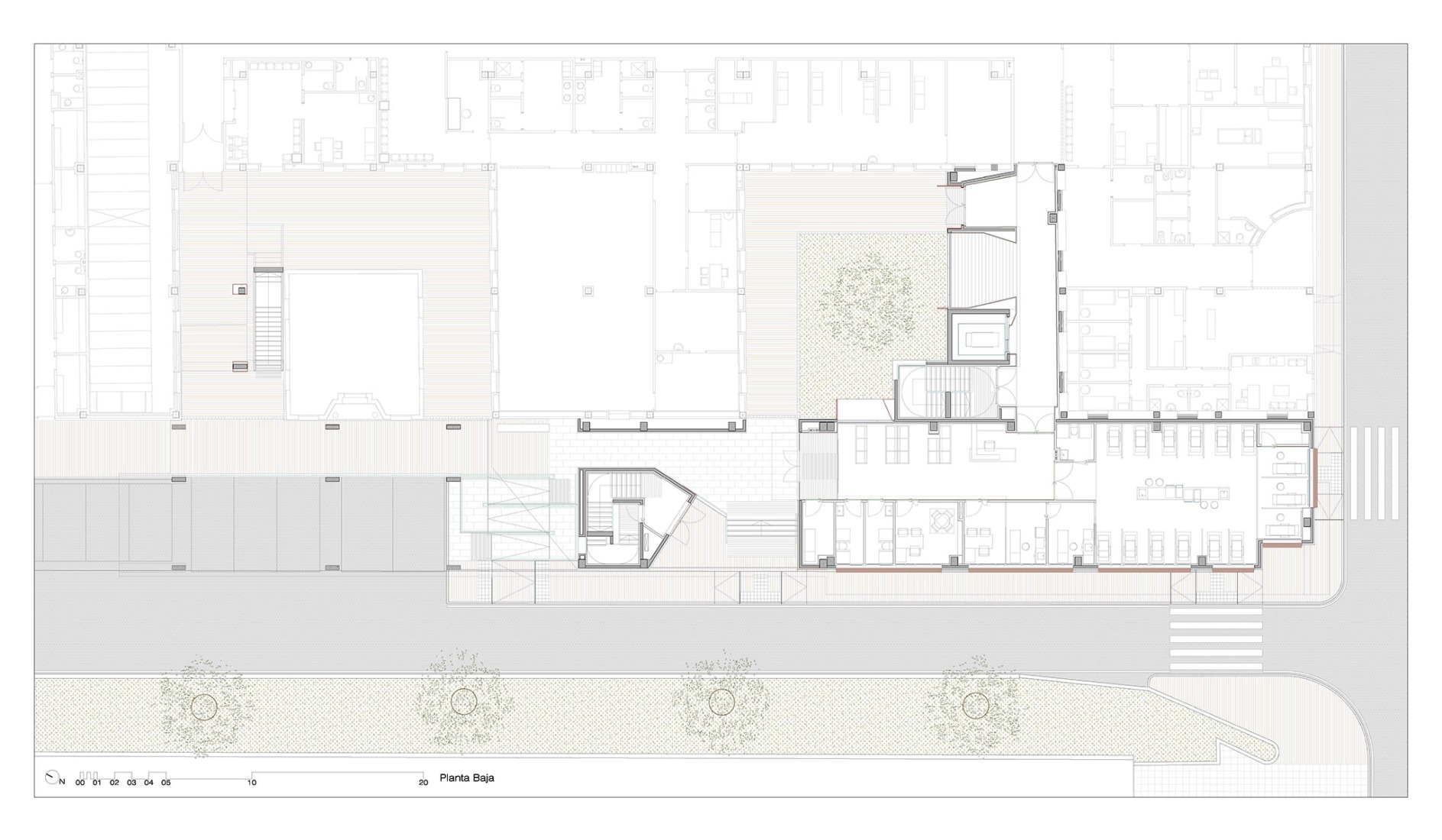 Ground floor plan. Northwest Regional Hospital Extension by lópez+aroca arquitectura.