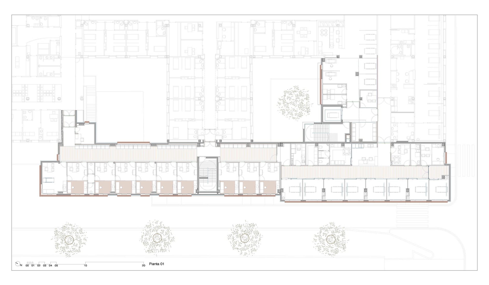 First floor plan. Northwest Regional Hospital Extension by lópez+aroca arquitectura.