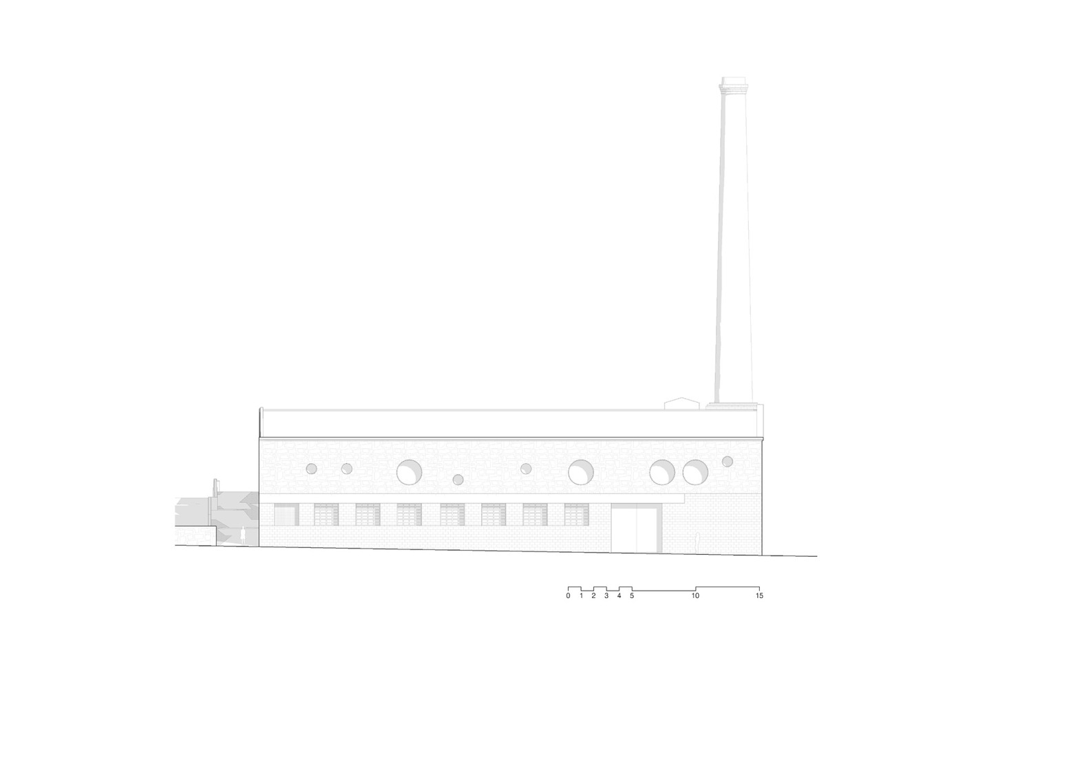 South elevation. Multifunctional equipment for Can Comadran by Mestres Wåge Arquitectes.