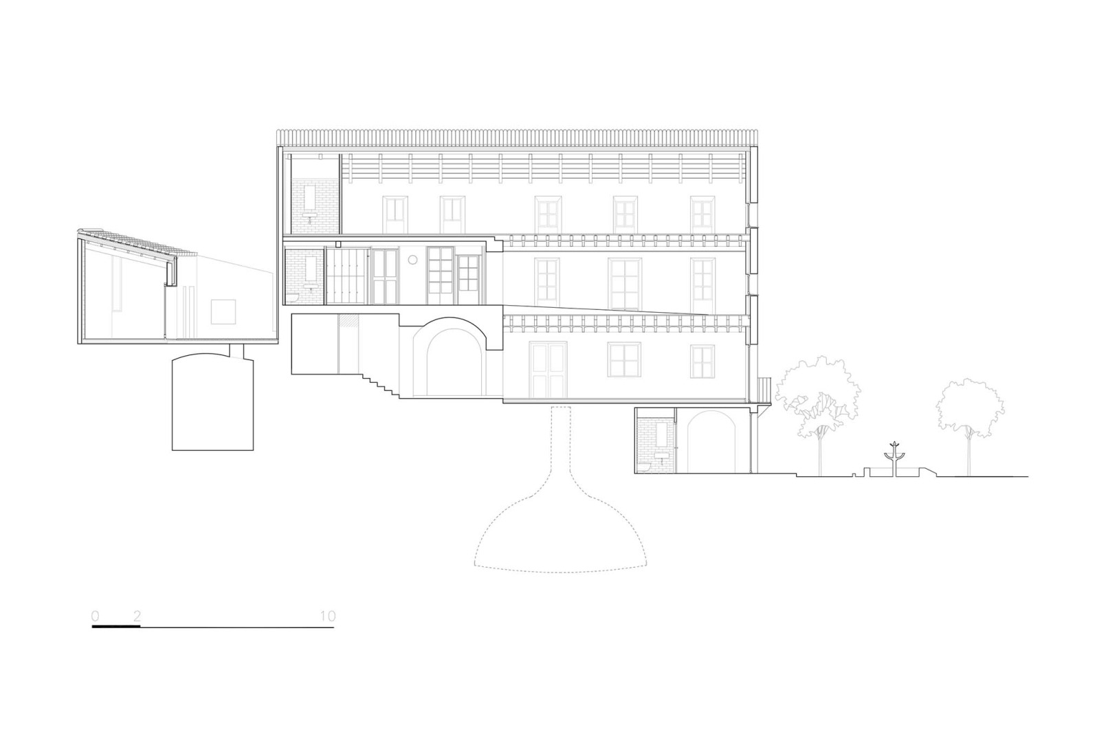 Section. Vila Santa Eugenia House by Peris Toral + Aulets.