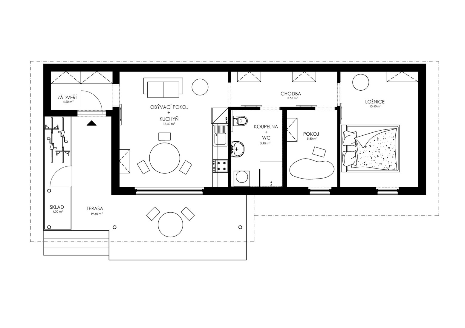 Ground floor plan. Bee house by Zlesart.