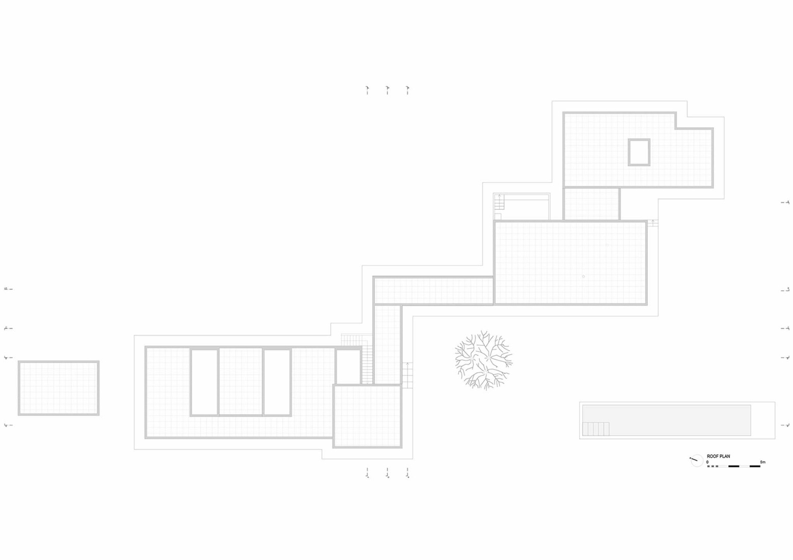 Plano de planta de cubierta. Casa M Ariane por Sabrab Architecture.