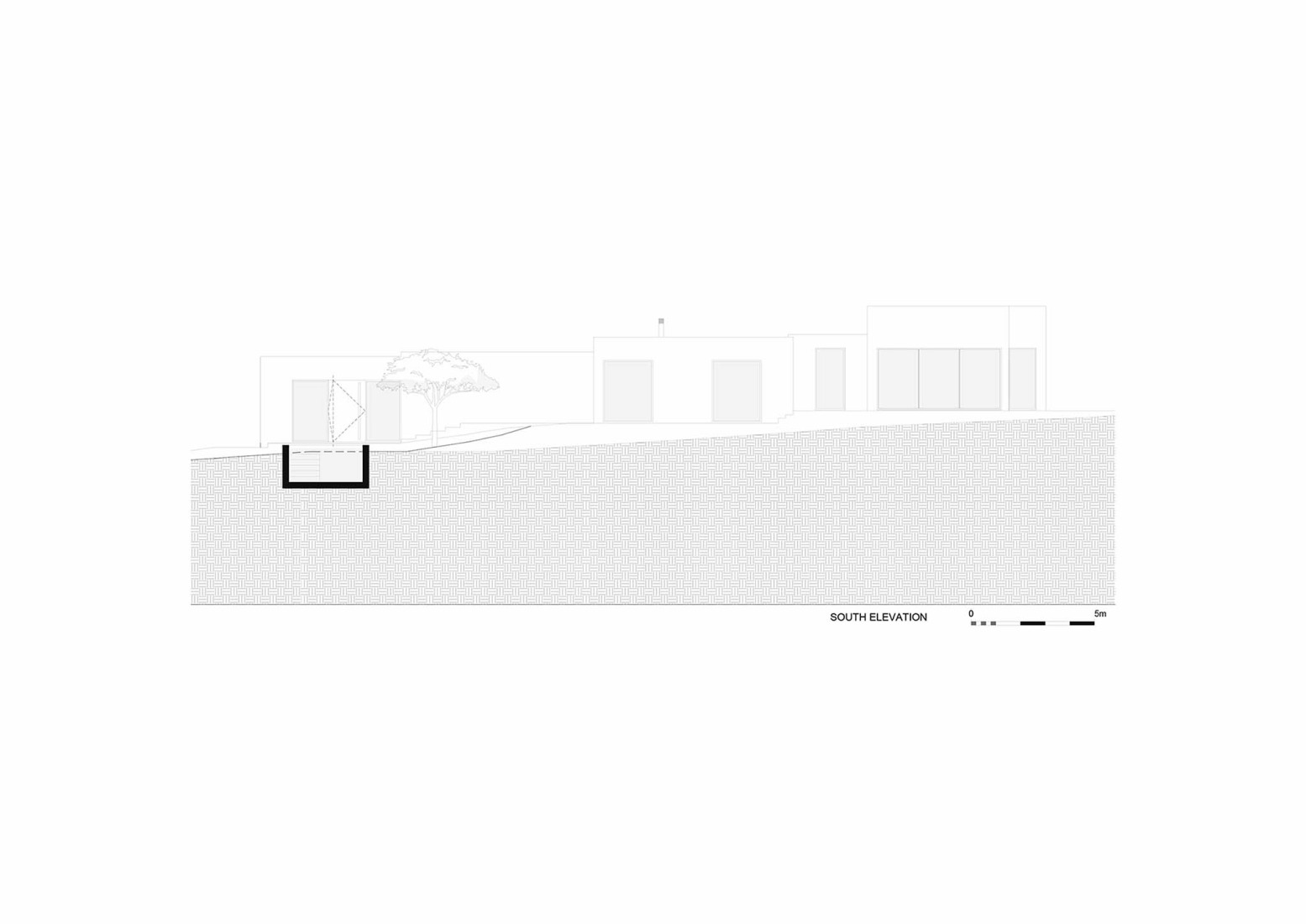 Sección. Casa M Ariane por Sabrab Architecture.