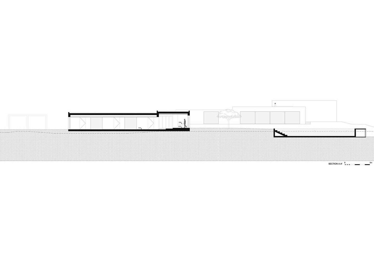 Sección. Casa M Ariane por Sabrab Architecture.