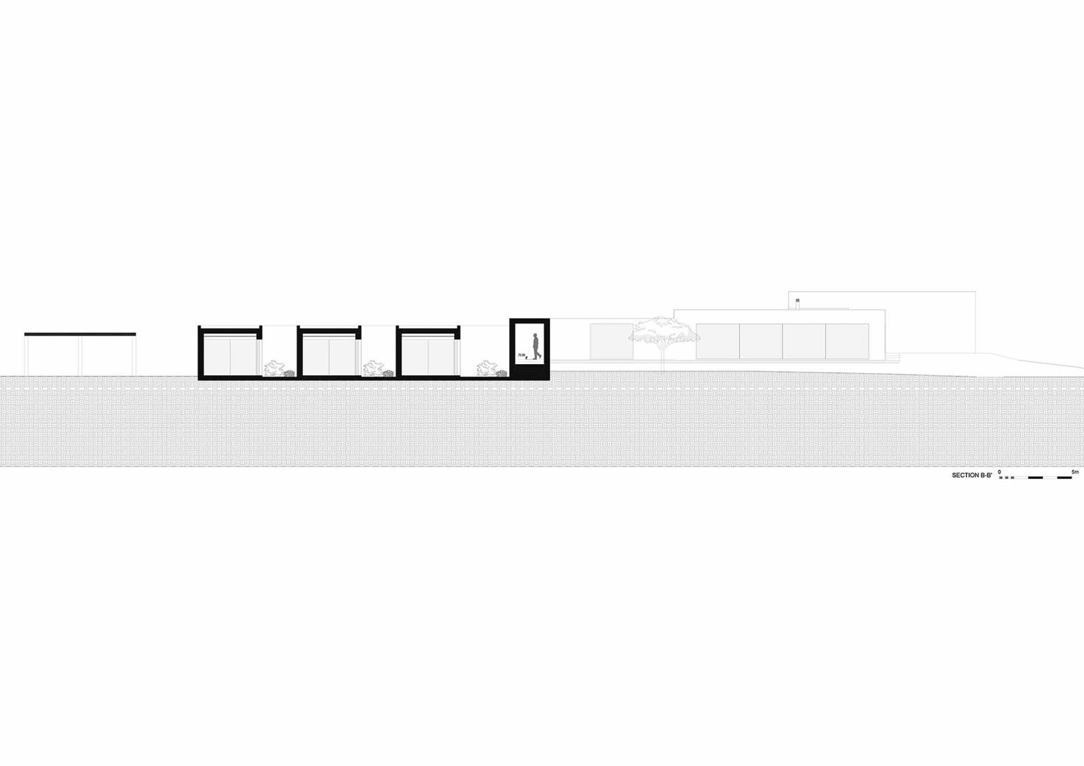 Sección. Casa M Ariane por Sabrab Architecture.