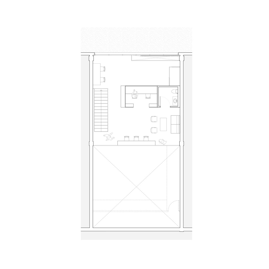First floor plan. Studio 18% by Sapid Studio.