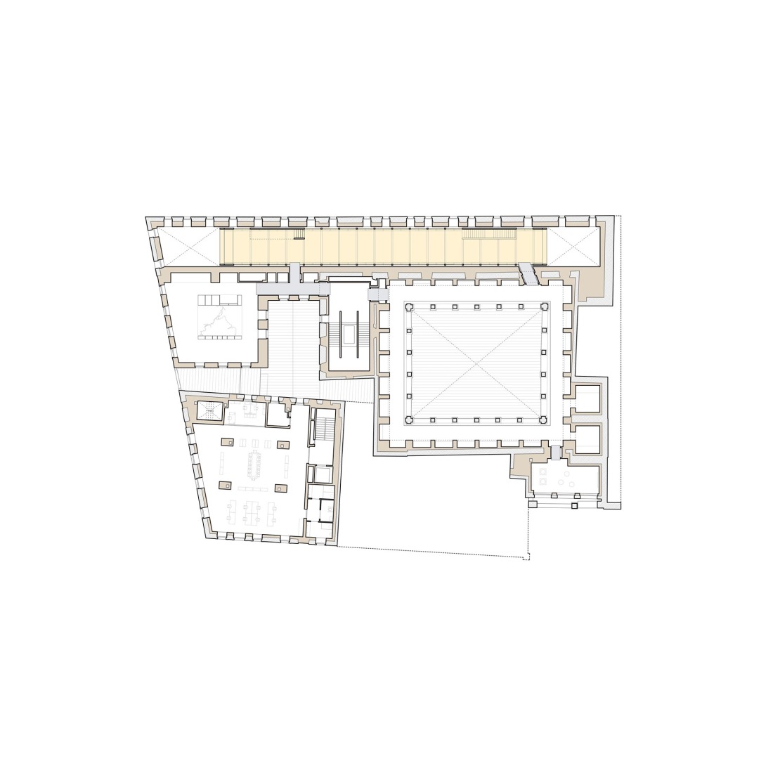 Plano de planta. Euskal Museoa Bilbao por Vaillo + Architects. 