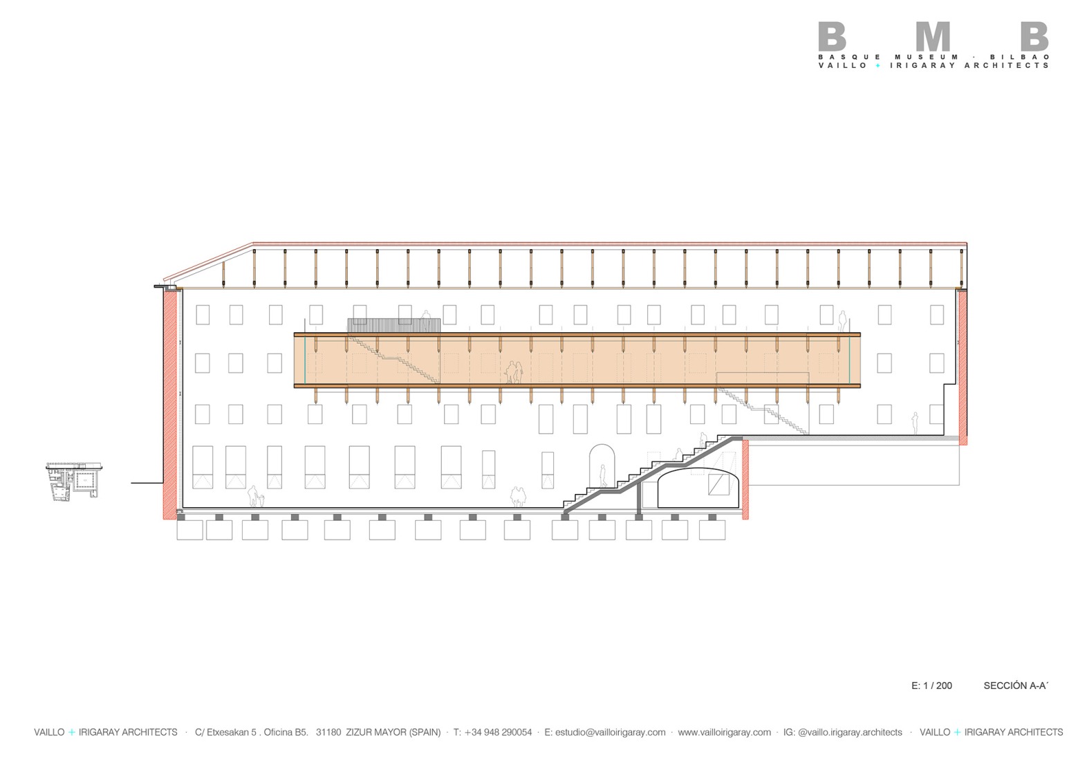 Sección. Euskal Museoa Bilbao por Vaillo + Architects. 