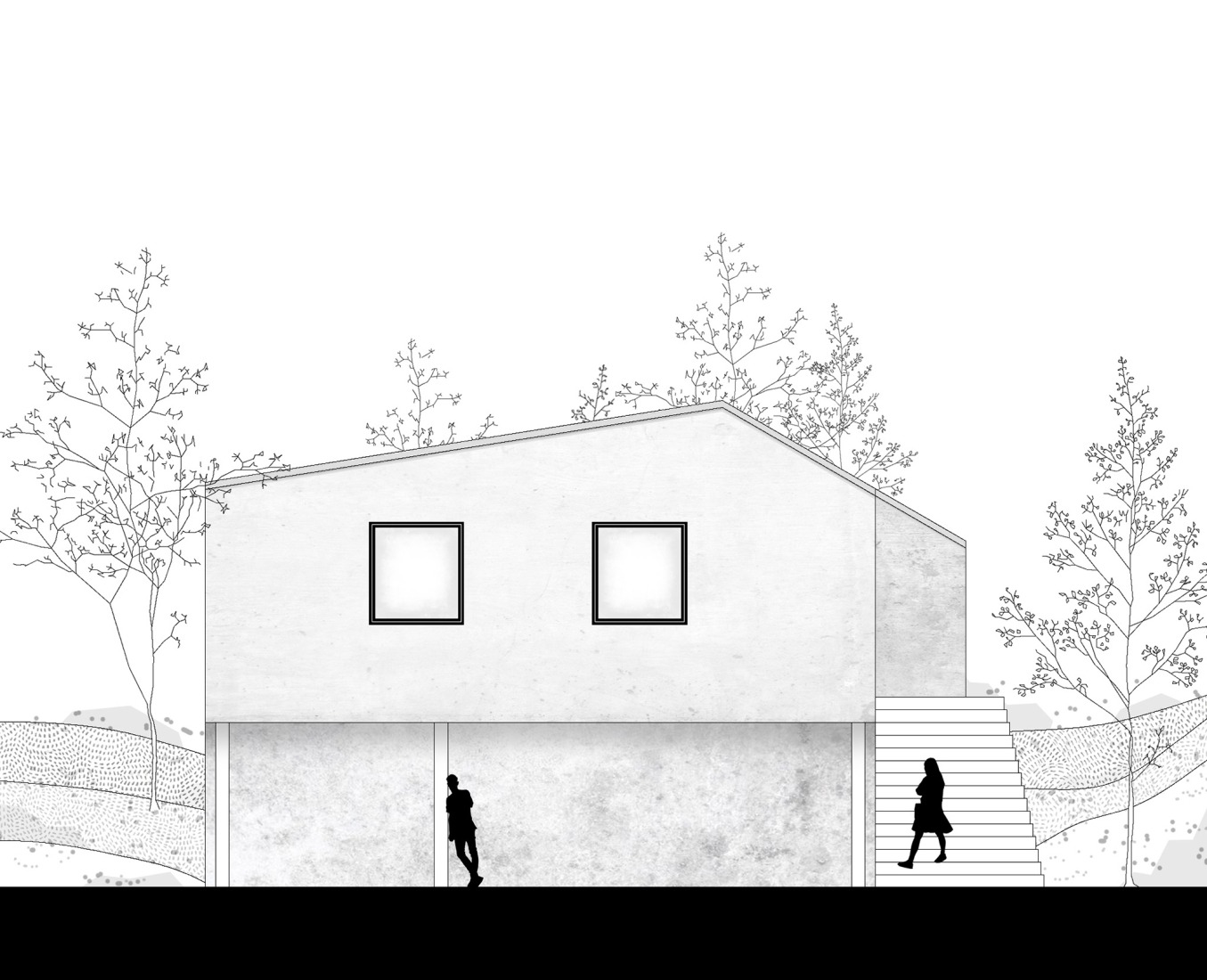 Alzado Sureste. Vivienda Cecebre por Sinaldaba.