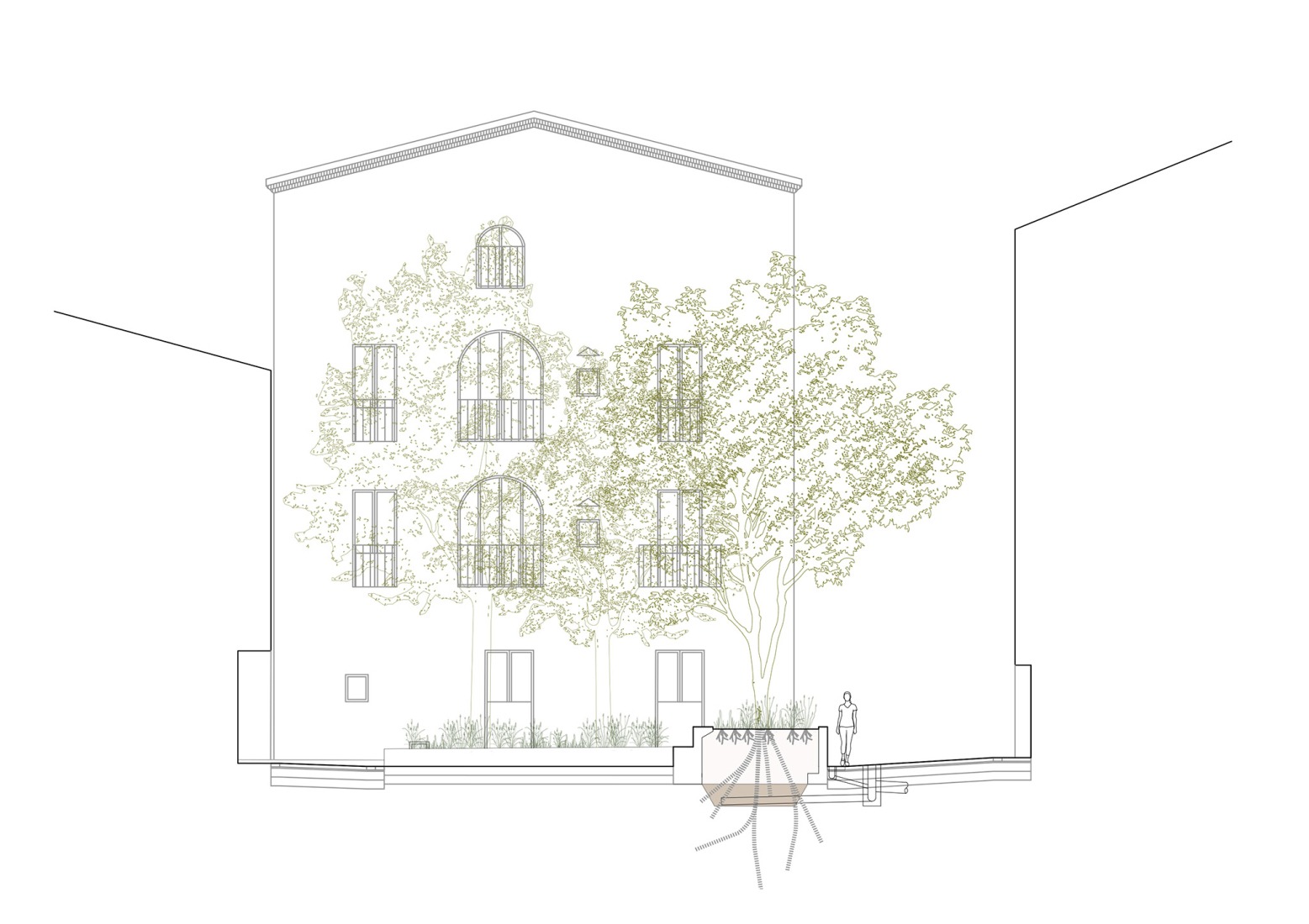 Section. Aguilar Square by vora + Toni Riba.