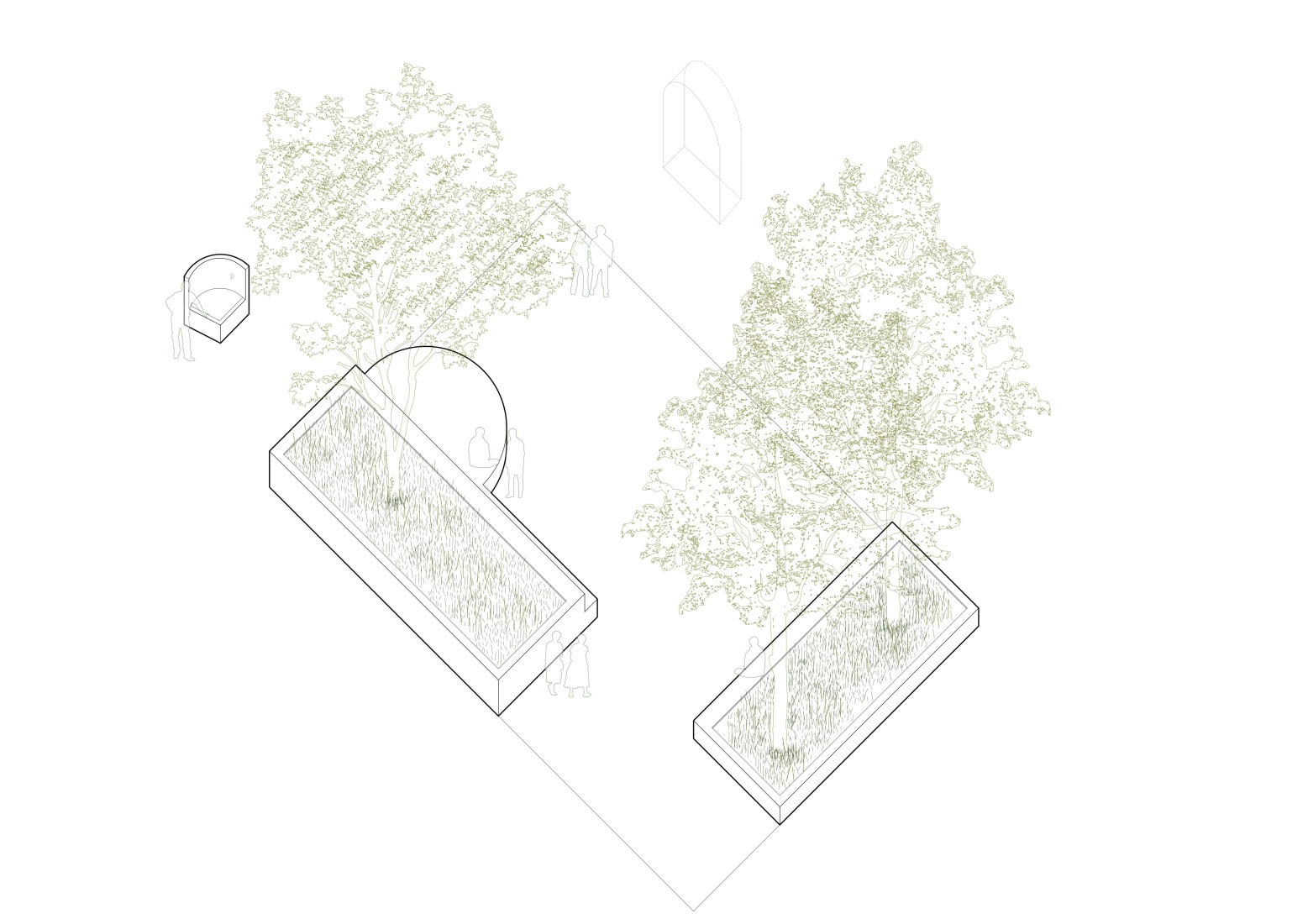 Axonometry. Aguilar Square by vora + Toni Riba.