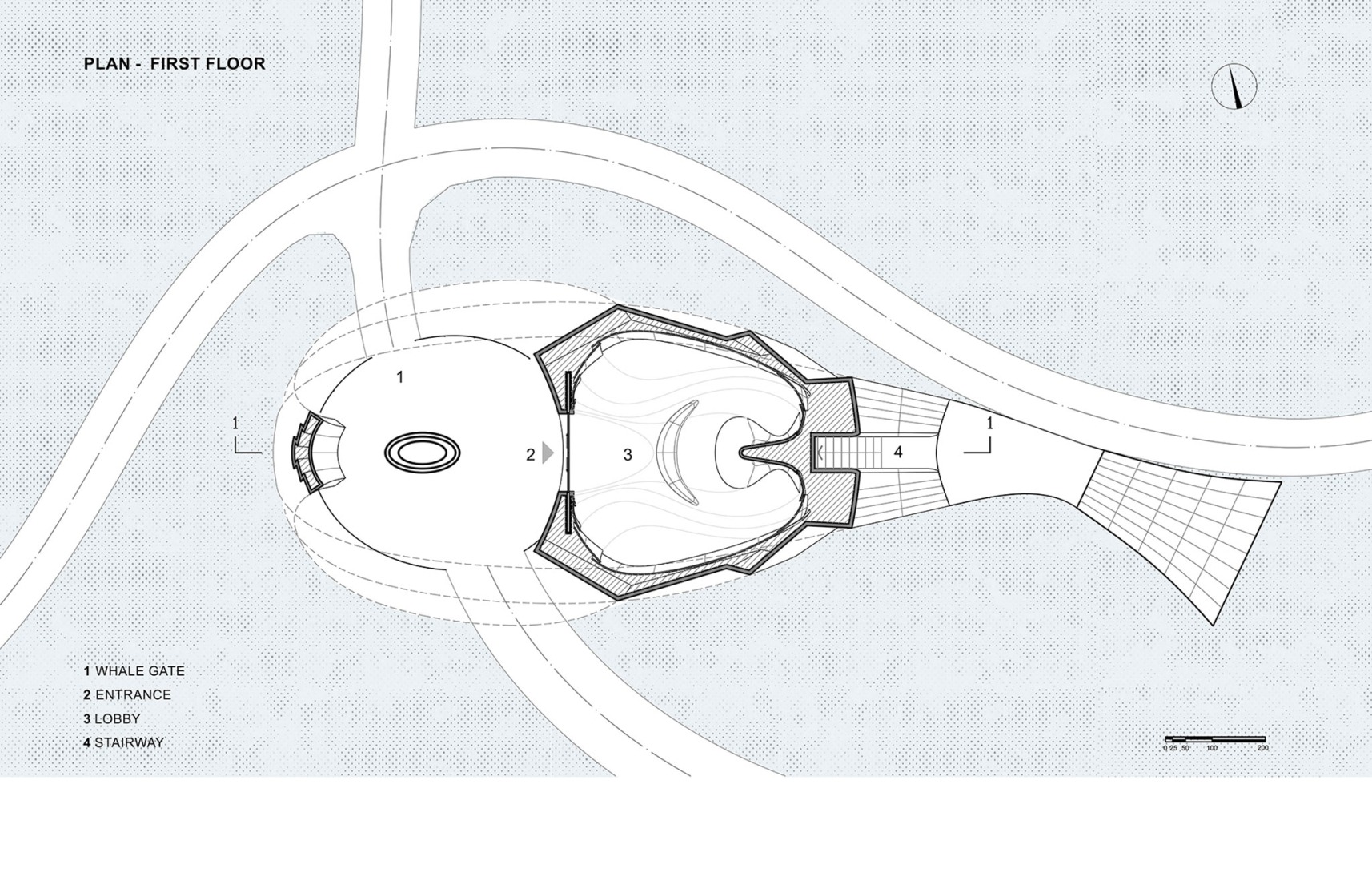 Ground floor plan. Whale Gate by Wutopia Lab.