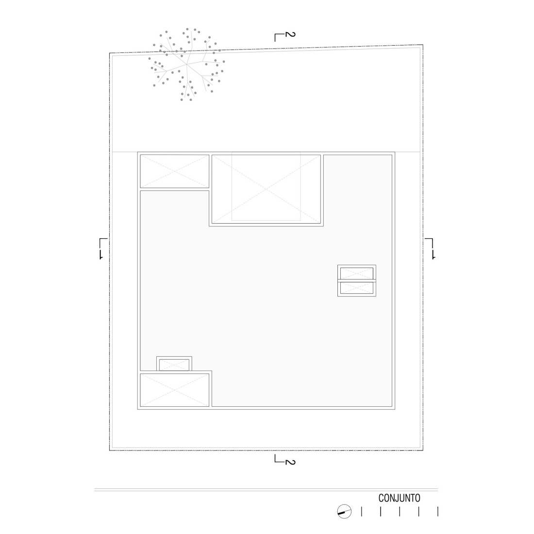 Rooftop floor plan. 13x13 House by ARKRAFT.