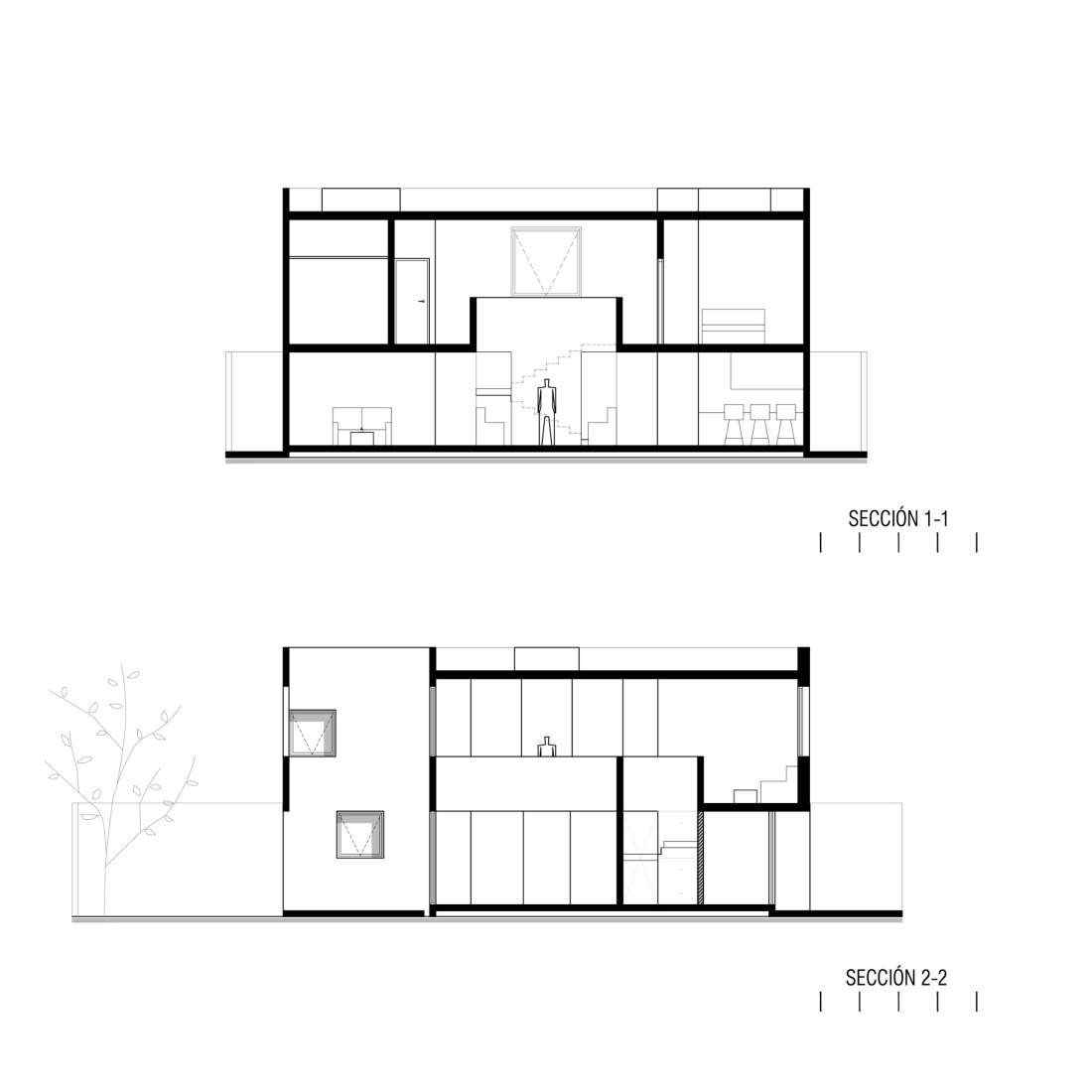 Sections. 13x13 House by ARKRAFT.