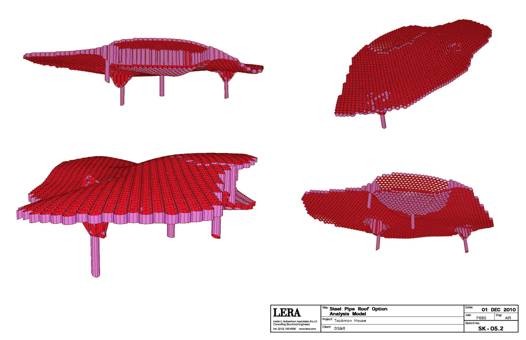 Concrete steel pipe option analysis model. Blue Dream House by Diller Scofidio + Renfro.