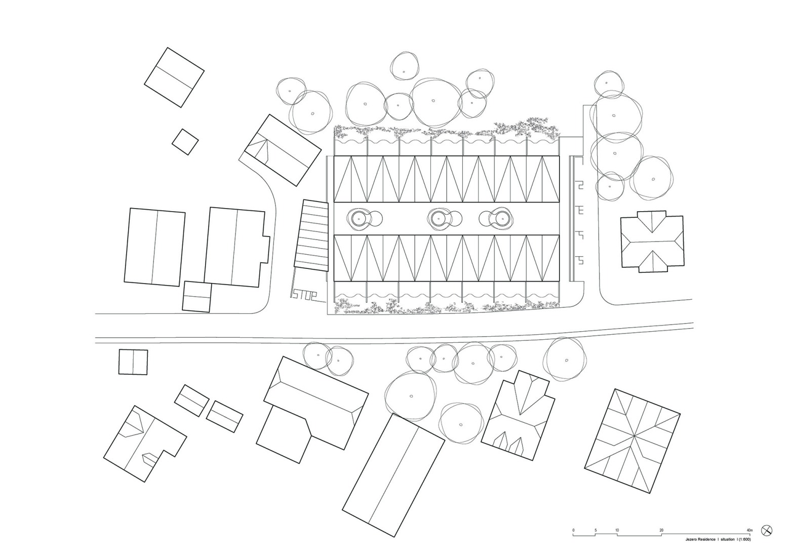 Site plan. Jezero Residence by ENOTA.
