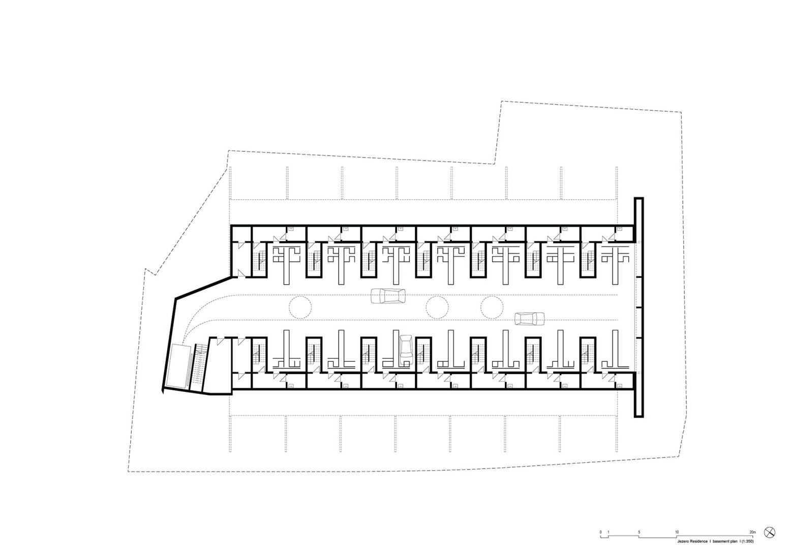 Bassement floor plan. Jezero Residence by ENOTA.