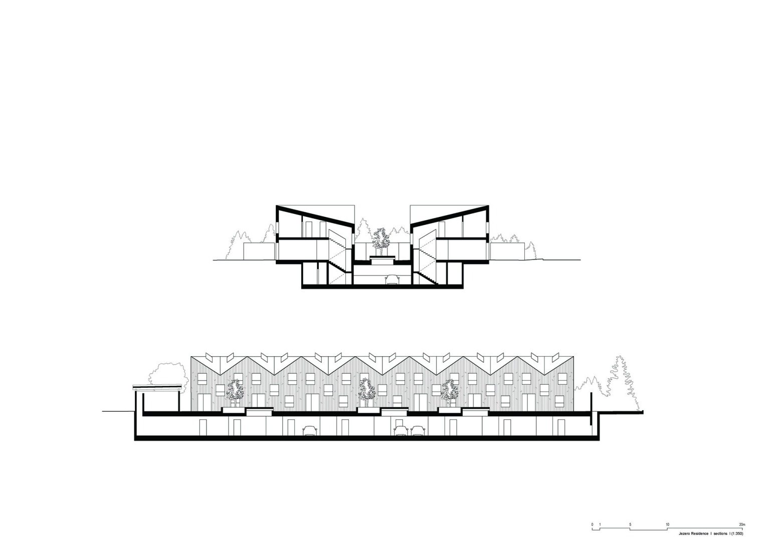 Section. Jezero Residence by ENOTA.