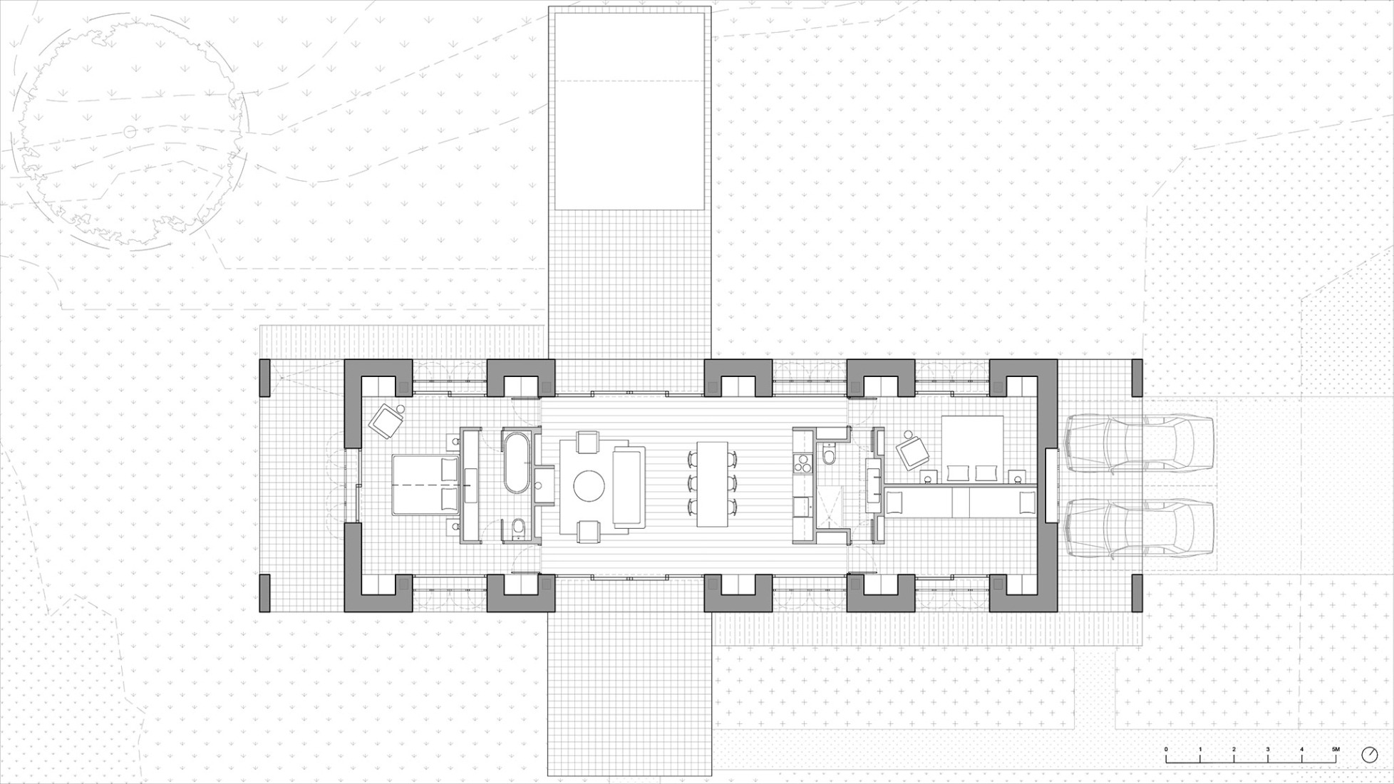 Floor plan. RJ House by Estudio Arquitectura Hago.
