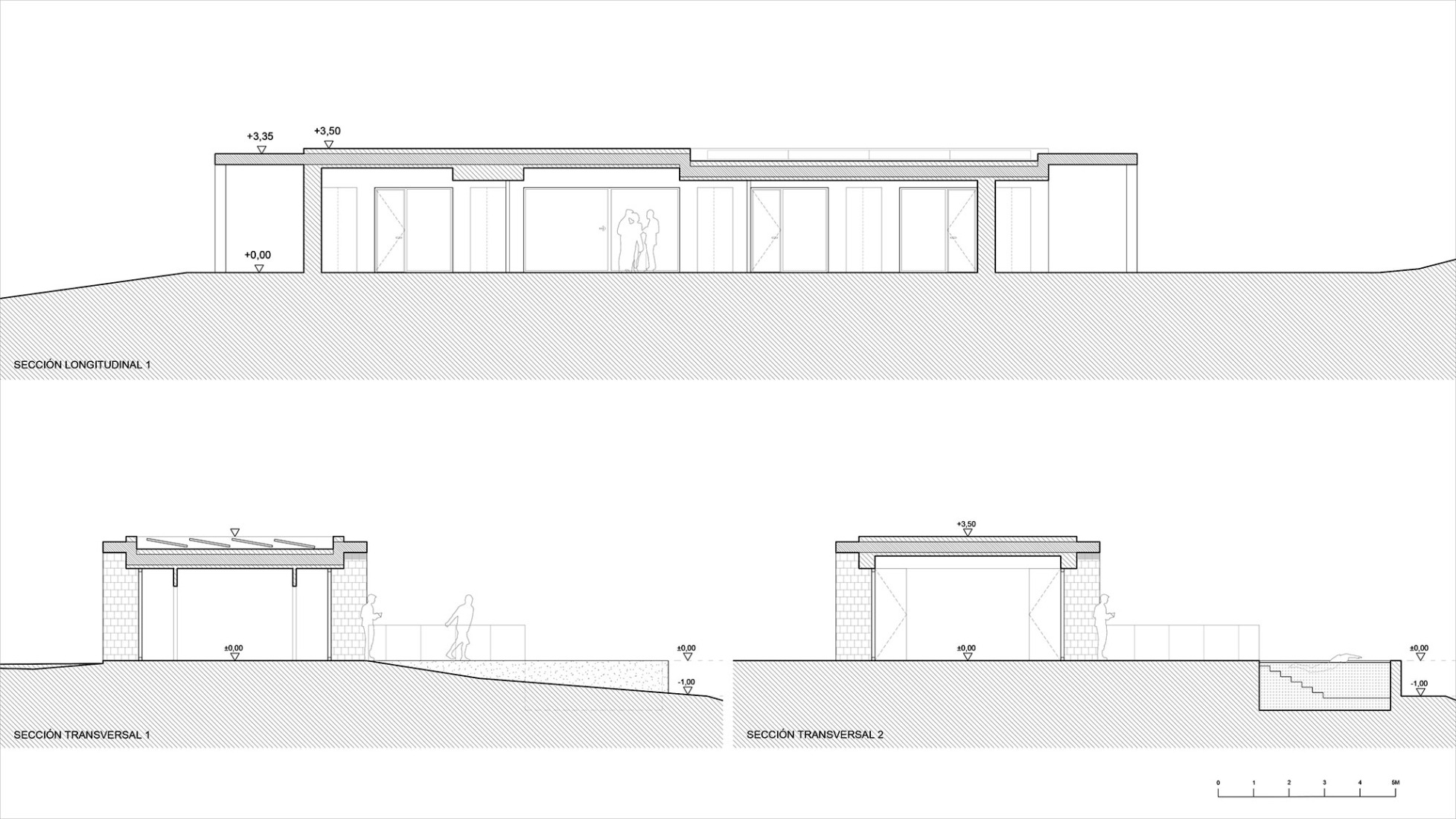 Sections. RJ House by Estudio Arquitectura Hago.