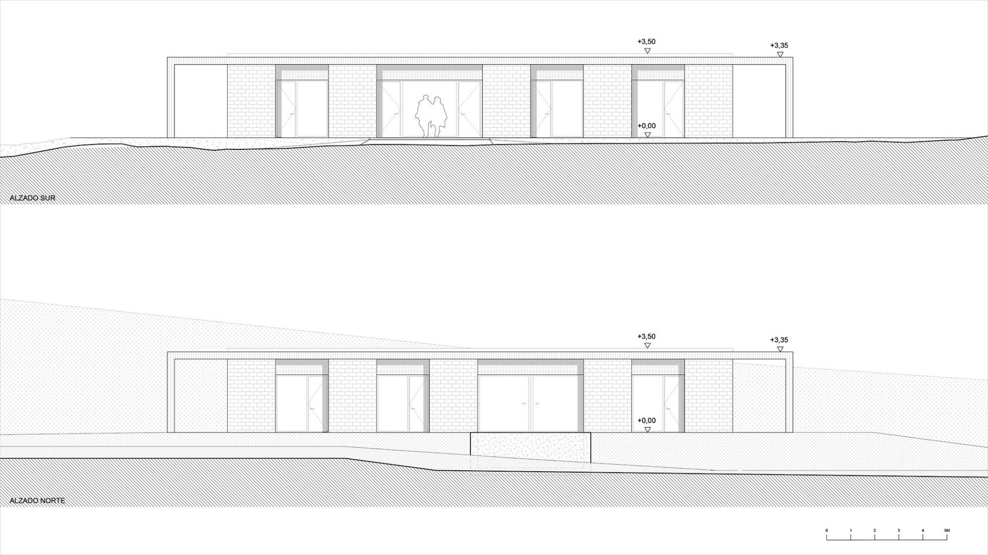 Elevations. RJ House by Estudio Arquitectura Hago.