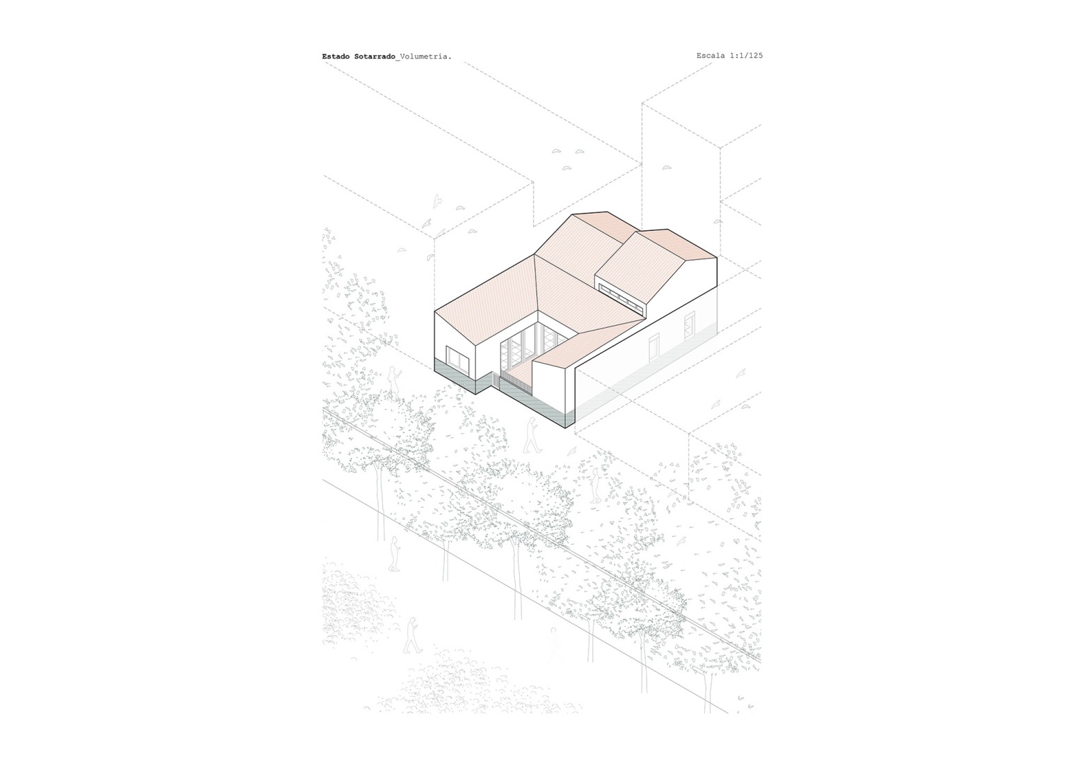 Volumetría. Casa Sotarrá por FORarquitectura.