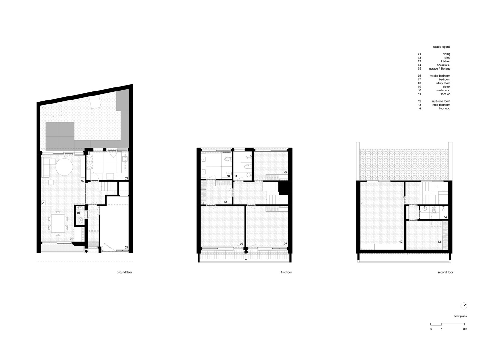 Floor plans. House in "O Lar Familiar" by José Pedro Lima.