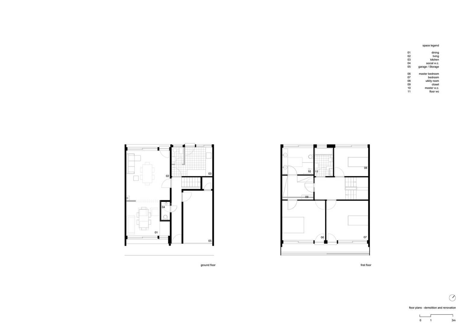 Floor plans. House in "O Lar Familiar" by José Pedro Lima.