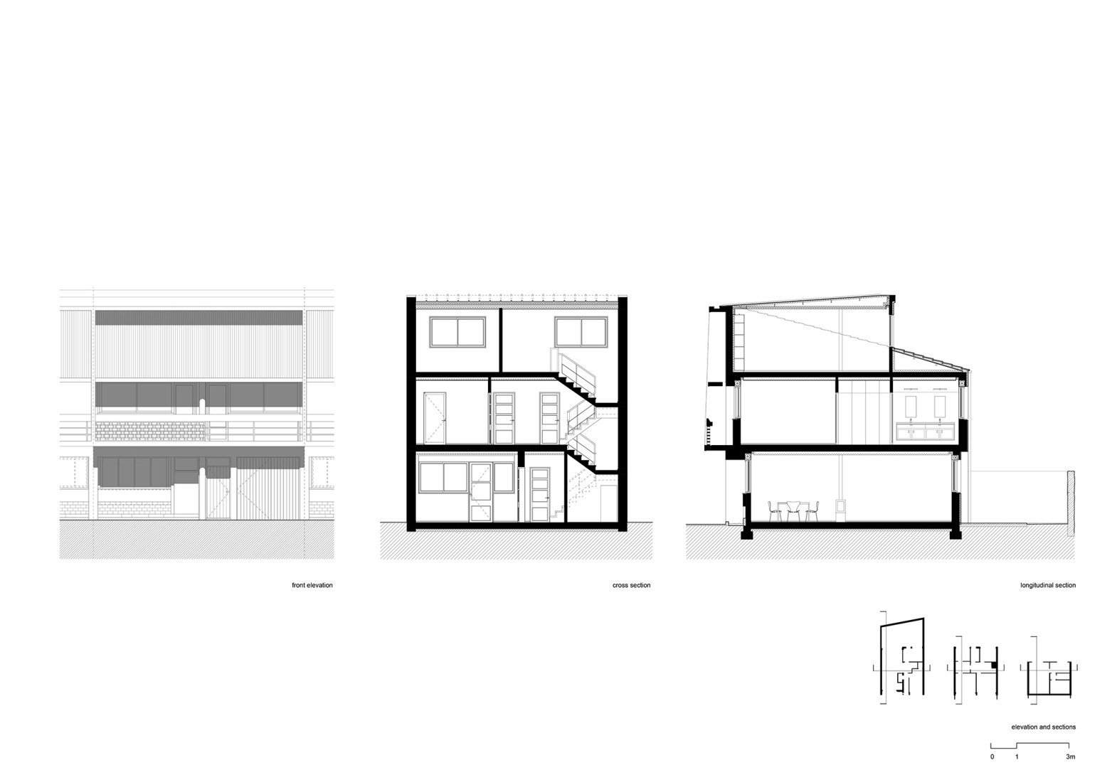 Sections. House in "O Lar Familiar" by José Pedro Lima.