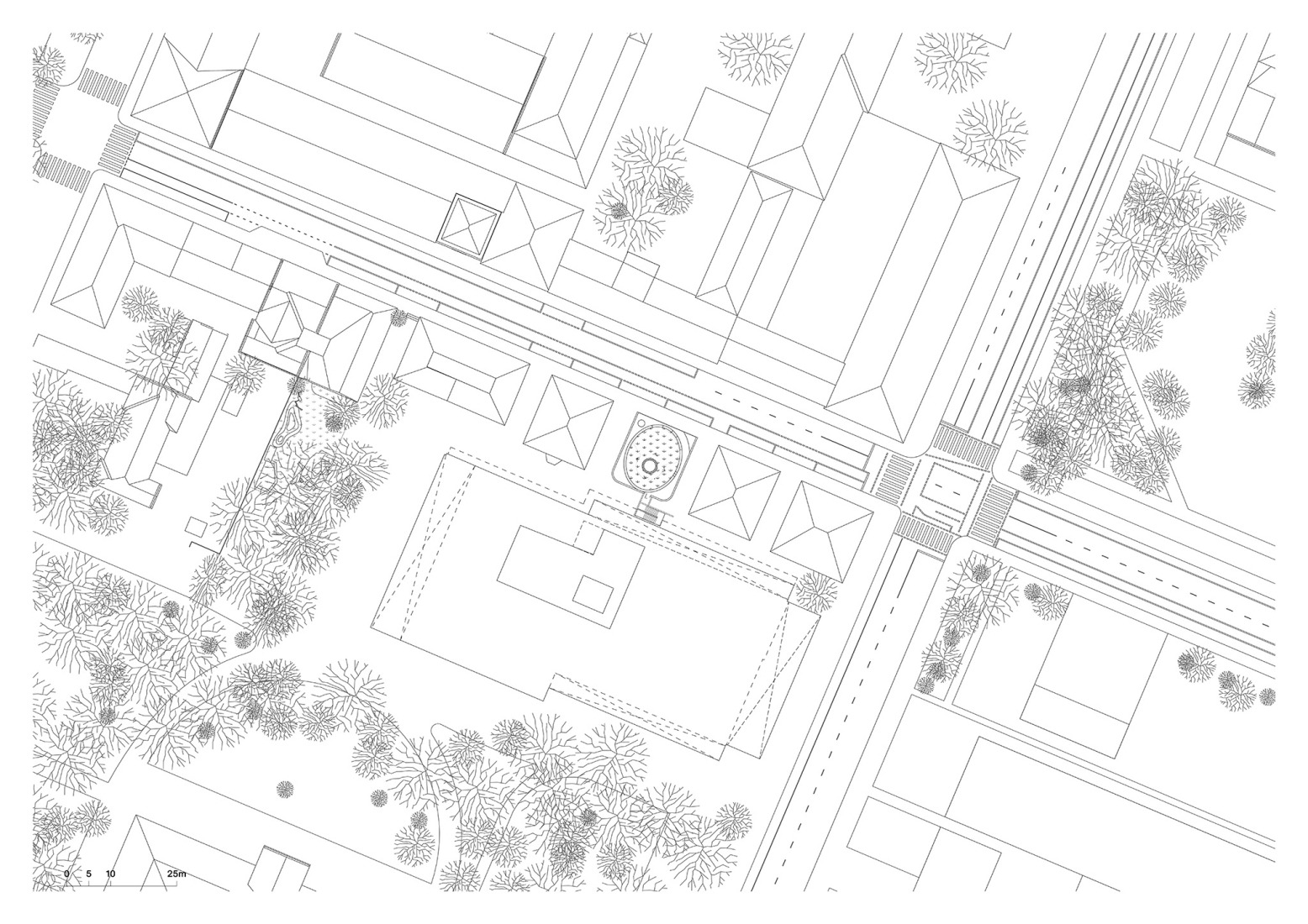 Site plan. "Kinderoase an der TUM" by Kéré Architecture.