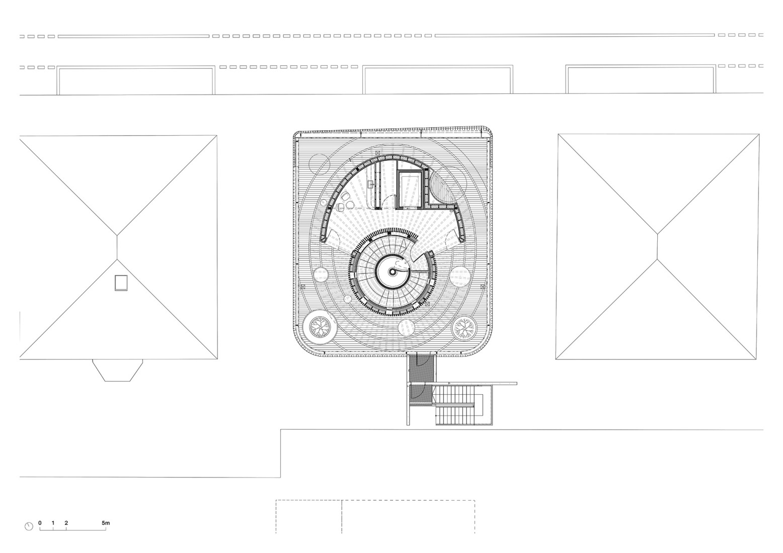Fifth floor plan. "Kinderoase an der TUM" by Kéré Architecture.