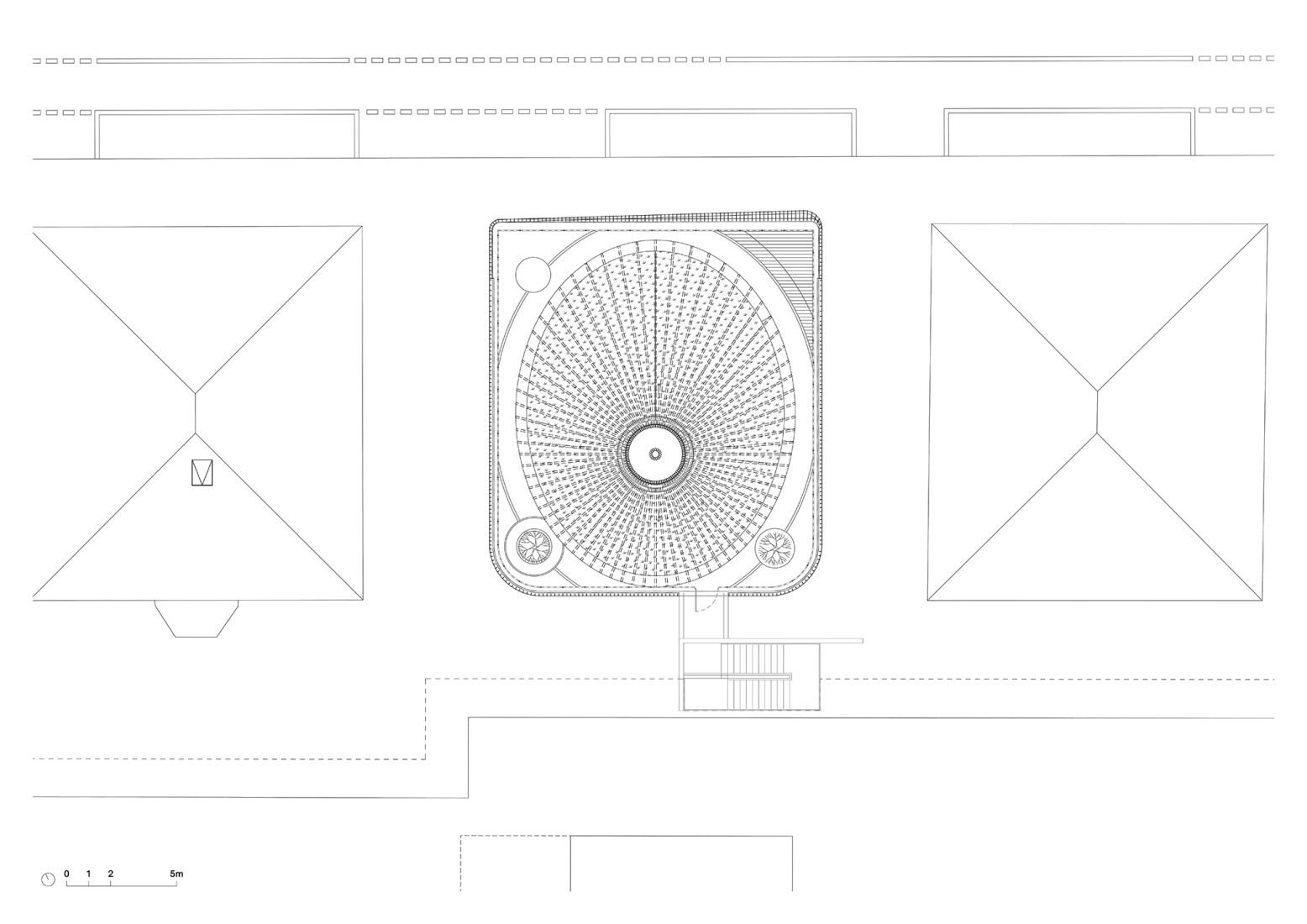 Roof floor plan. "Kinderoase an der TUM" by Kéré Architecture.