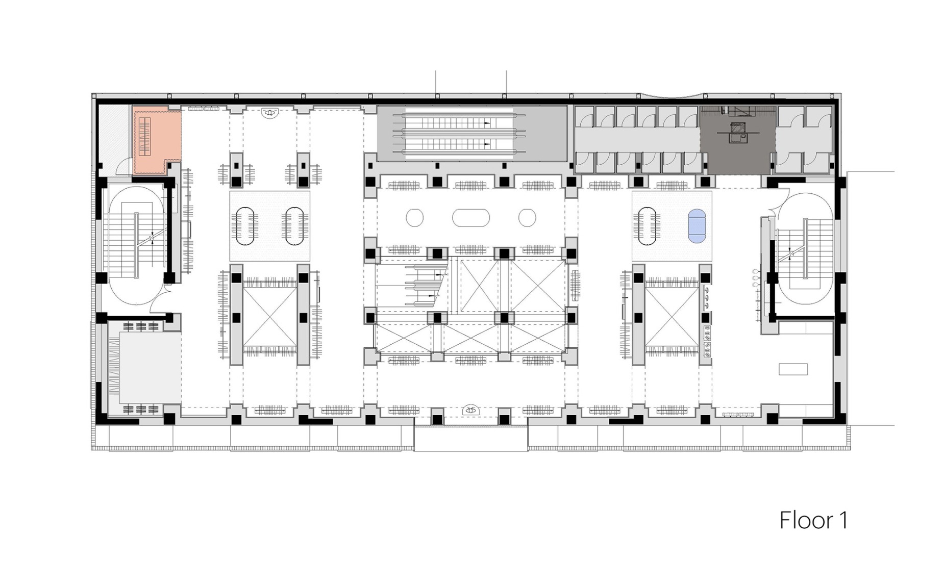Plano de primera planta. Tienda Insignia Urban Revivo por MVRDV.