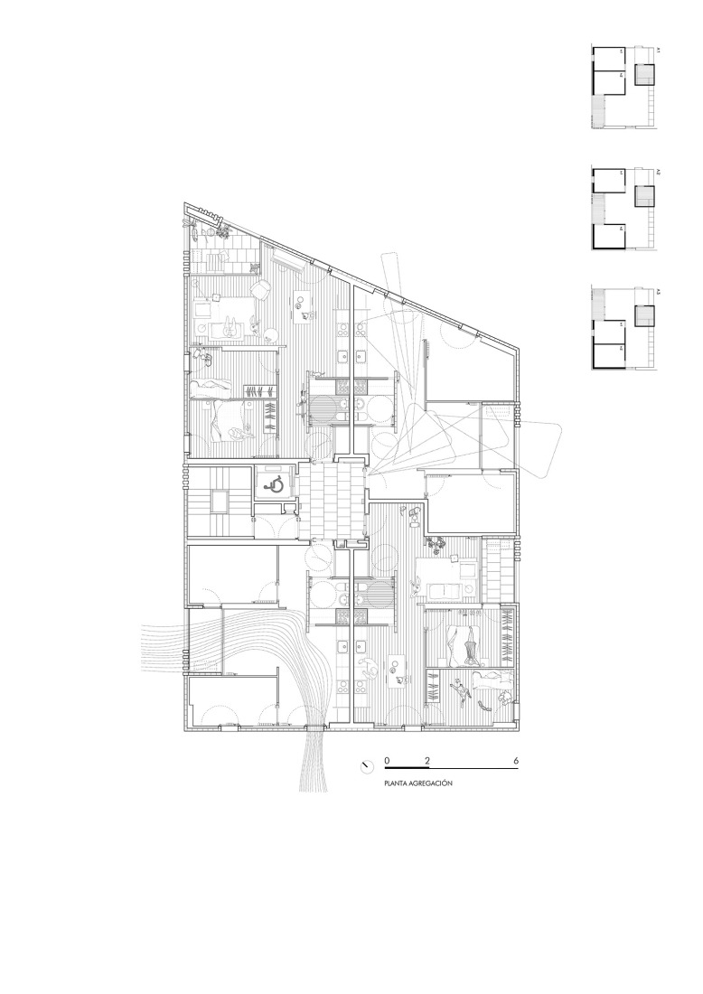 Housing unit floor plan. "Air Passage" by Peris + Toral Arquitectes.