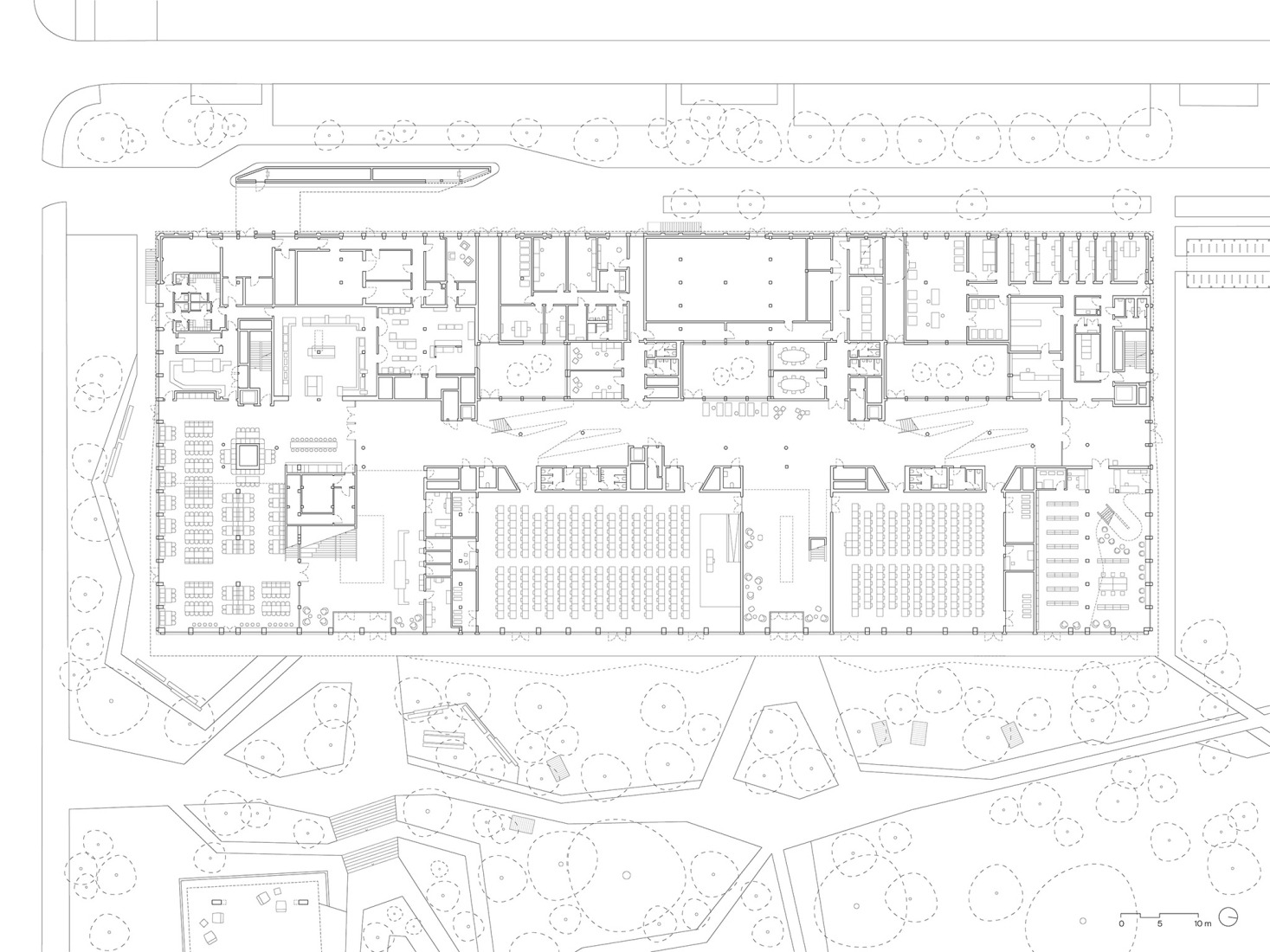 Academic building ground floor plan. Federal University of Public Administration by Sauerbruch Hutton.