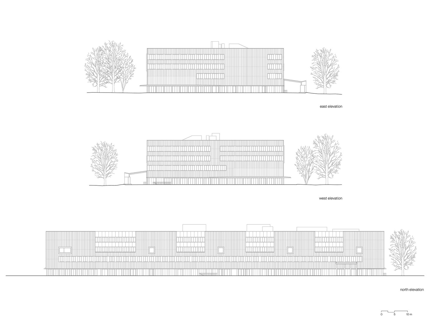 Academic building elevations. Federal University of Public Administration by Sauerbruch Hutton.