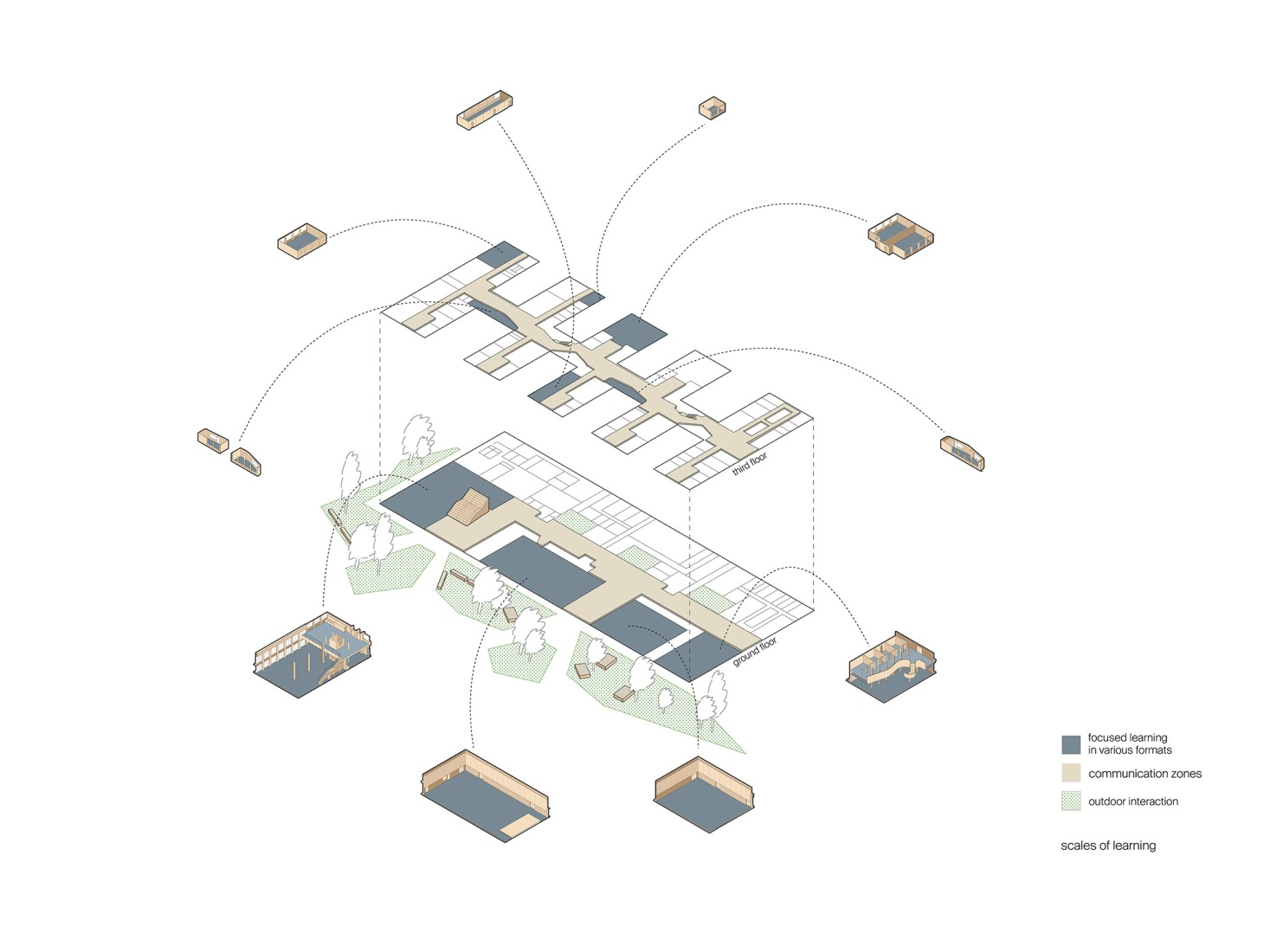 Axonometry. Federal University of Public Administration by Sauerbruch Hutton.