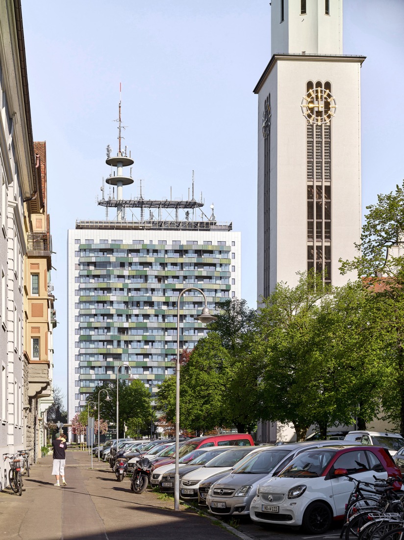 Telekom Tower by Sauerbruch Hutton. Photograph by Helmuth Scham BFF.