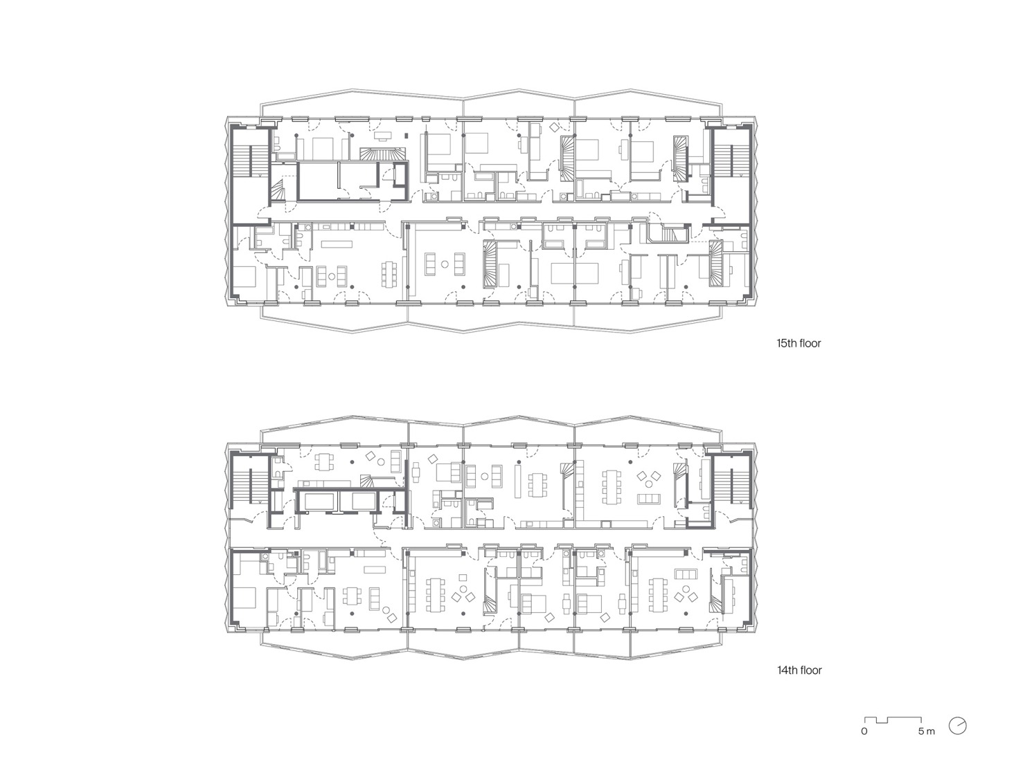 Fourteenth and fifteenth plan. Telekom Tower by Sauerbruch Hutton.